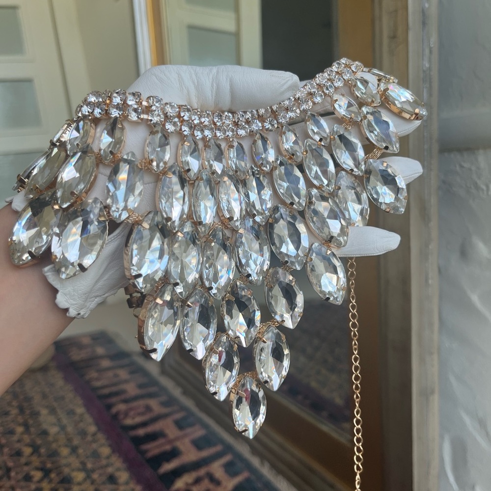 Vintage collar crystal necklace with gold clasp and adjustable length - Picture 6 of 16